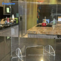 Counter clear plexiglass acrylic sneeze barrier for cashier guard